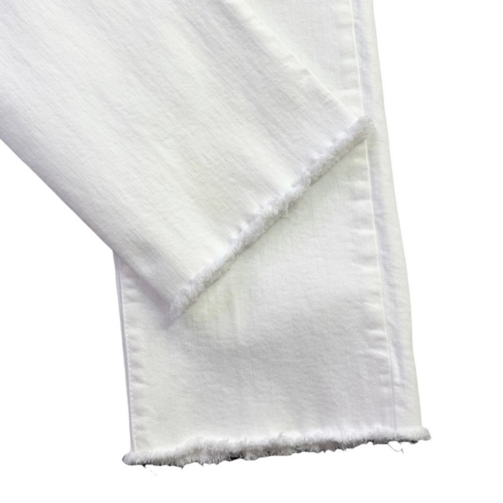 Madewell The High Rise Crop Boyjean Size 26 Tile White Raw Hem Straight Leg - Picture 6 of 7
